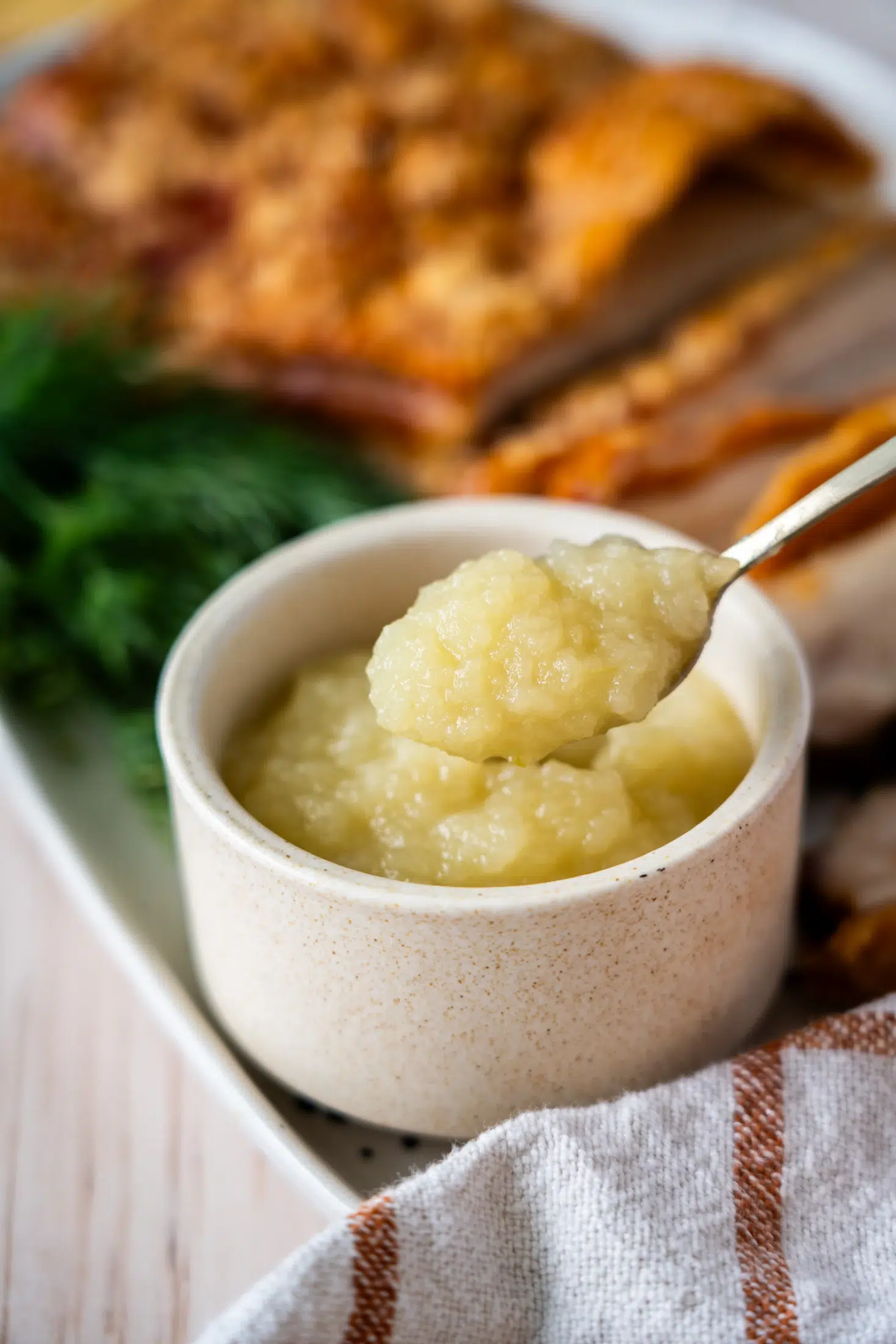 Apple Sauce on spoon