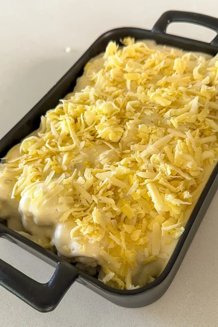 Creamy Four-cheese Cauliflower Bake Recipe Ready for Oven