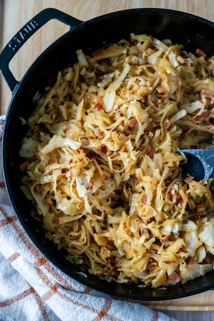 German-style Braised Cabbage with Bacon Recipe